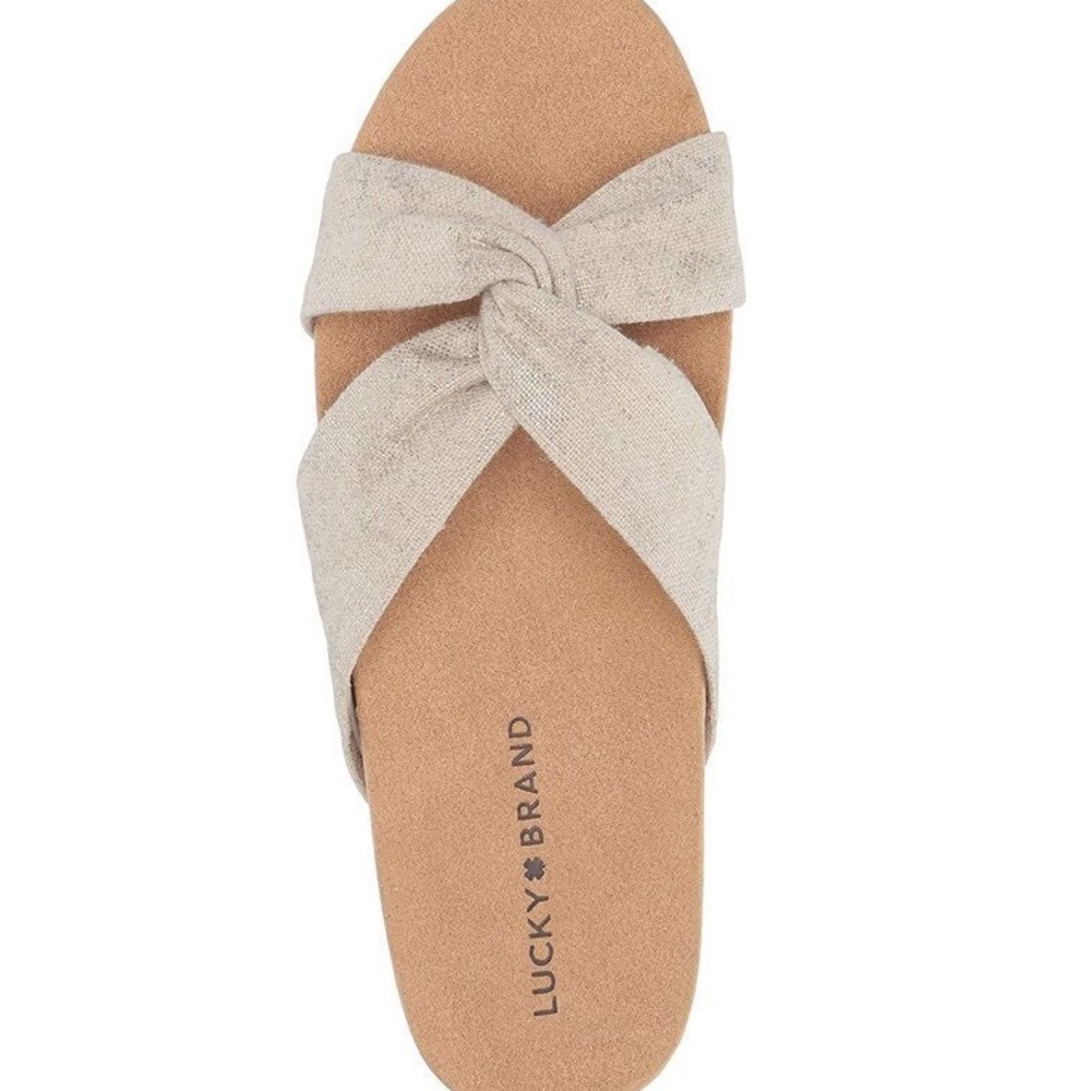 Lucky Brand Fynna Flat Slide Sandal Linen Shoe